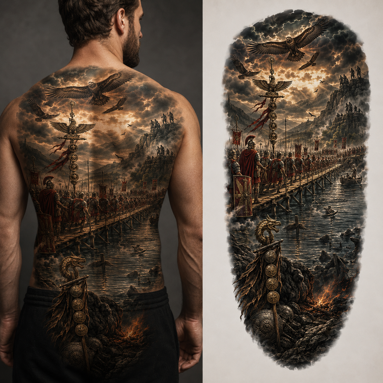 THE DANUBE CROSSING from the Dacian Roman War — EUR 50 tattoo collection